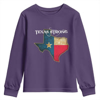 Strong Texas Youth Sweatshirt Retro Lone Star State Pride Distressed Flag - Wonder Print Shop