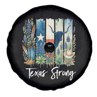 Retro Strong Texas Spare Tire Cover Bluebonnets Longhorn Cowboy Western Pride - Wonder Print Shop