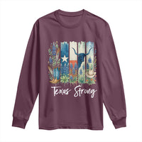 Retro Strong Texas Long Sleeve Shirt Bluebonnets Longhorn Cowboy Western Pride - Wonder Print Shop