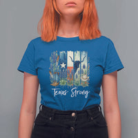 Retro Strong Texas T Shirt For Women Bluebonnets Longhorn Cowboy Western Pride - Wonder Print Shop