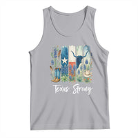 Retro Strong Texas Tank Top Bluebonnets Longhorn Cowboy Western Pride - Wonder Print Shop