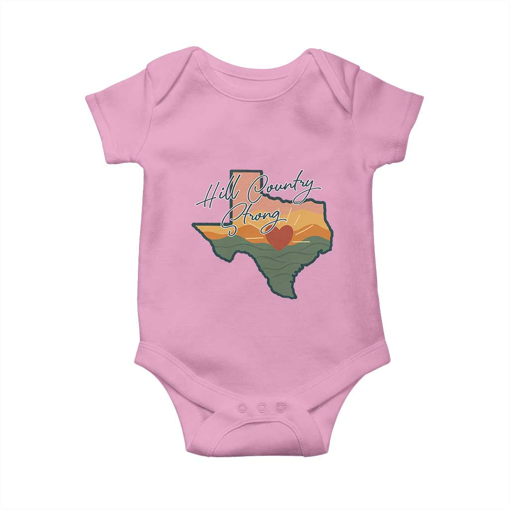 Hill Country Strong Baby Onesie Texas Pride for Resilient Texans Retro - Wonder Print Shop