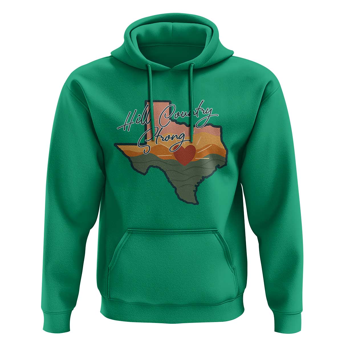 Hill Country Strong Hoodie Texas Pride for Resilient Texans Retro - Wonder Print Shop
