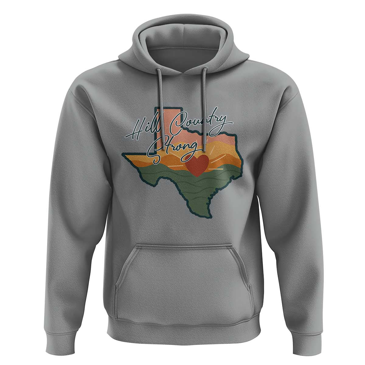 Hill Country Strong Hoodie Texas Pride for Resilient Texans Retro - Wonder Print Shop