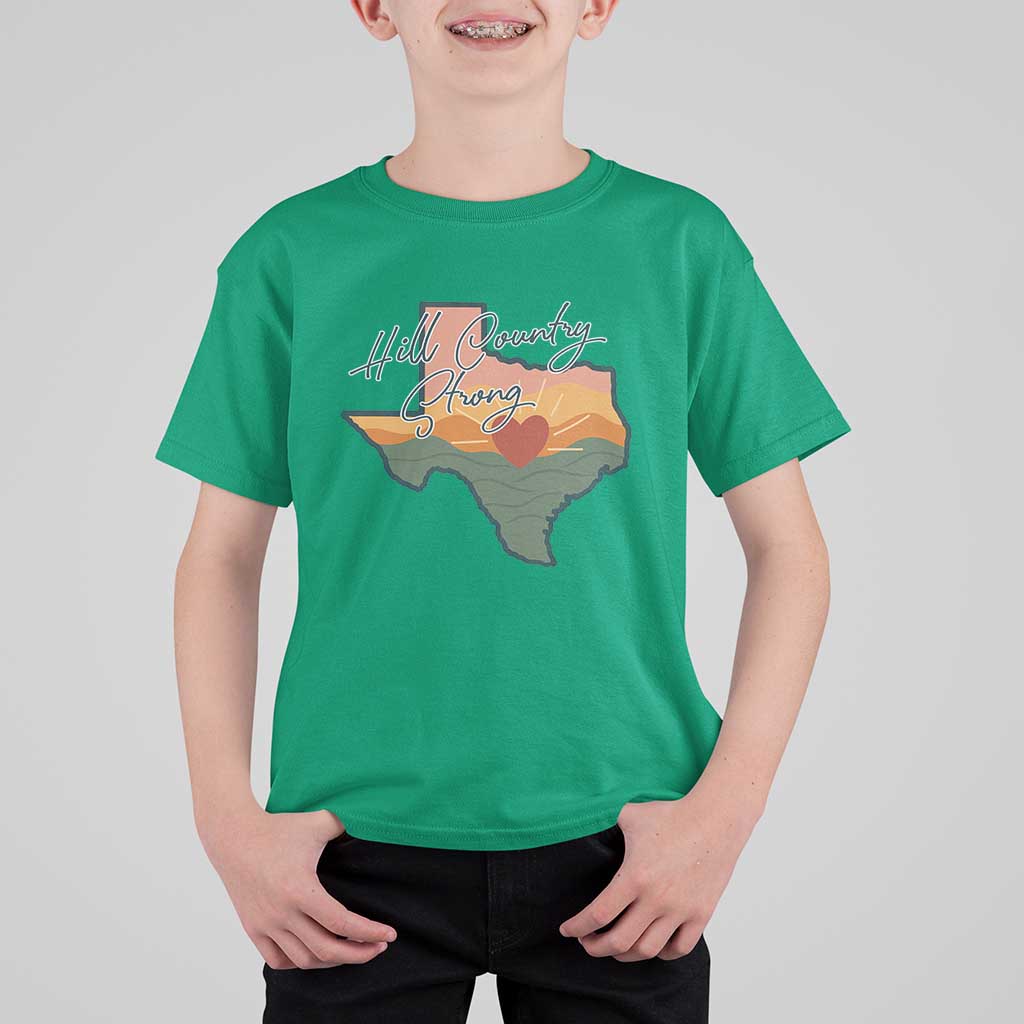 Hill Country Strong T Shirt For Kid Texas Pride for Resilient Texans Retro - Wonder Print Shop