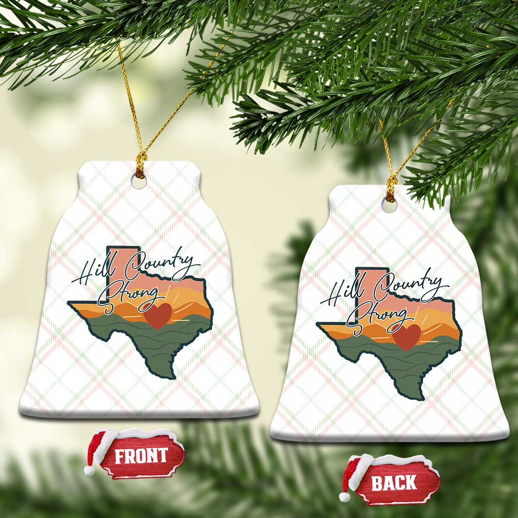 Hill Country Strong Ceramic Ornament Texas Pride for Resilient Texans Retro - Wonder Print Shop