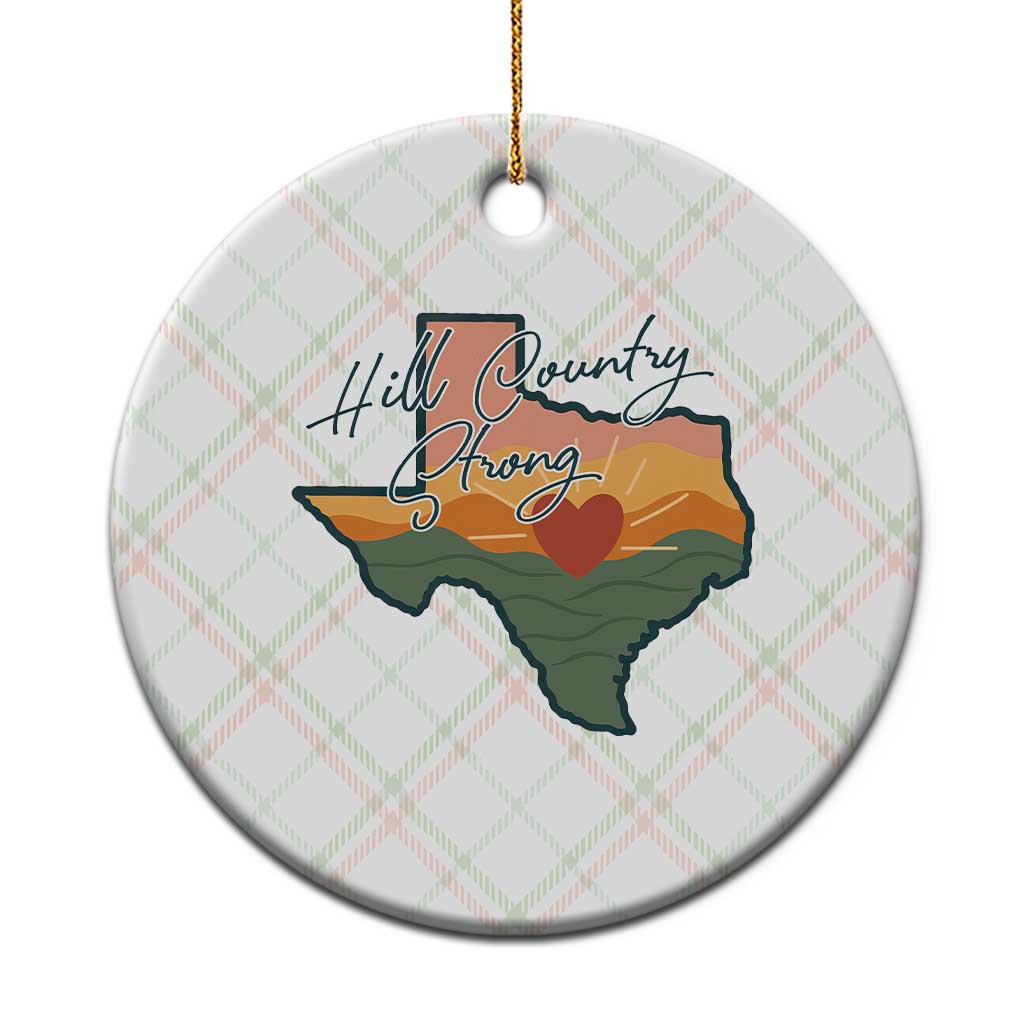 Hill Country Strong Ceramic Ornament Texas Pride for Resilient Texans Retro - Wonder Print Shop