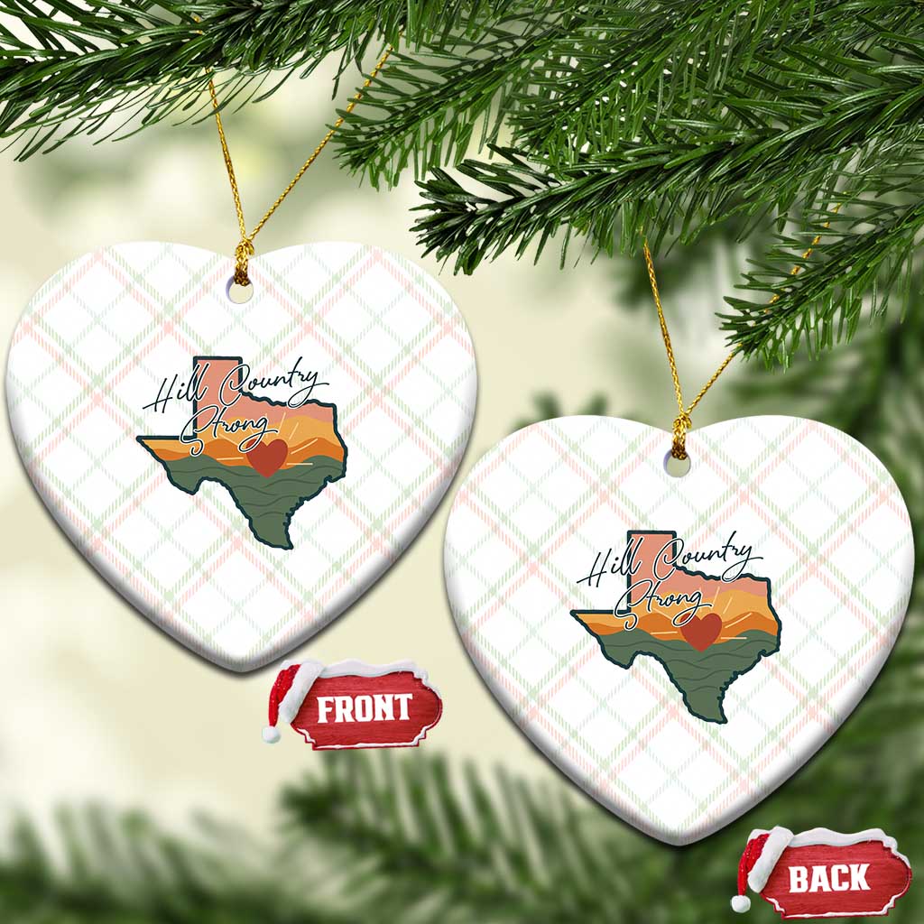 Hill Country Strong Ceramic Ornament Texas Pride for Resilient Texans Retro - Wonder Print Shop