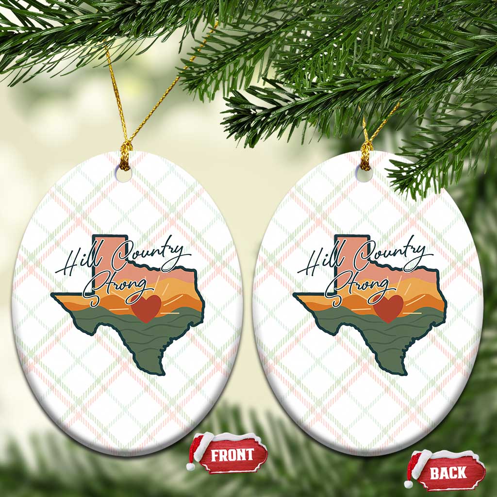 Hill Country Strong Ceramic Ornament Texas Pride for Resilient Texans Retro - Wonder Print Shop