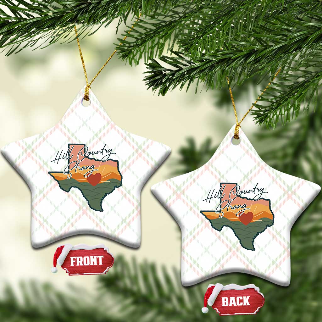 Hill Country Strong Ceramic Ornament Texas Pride for Resilient Texans Retro - Wonder Print Shop