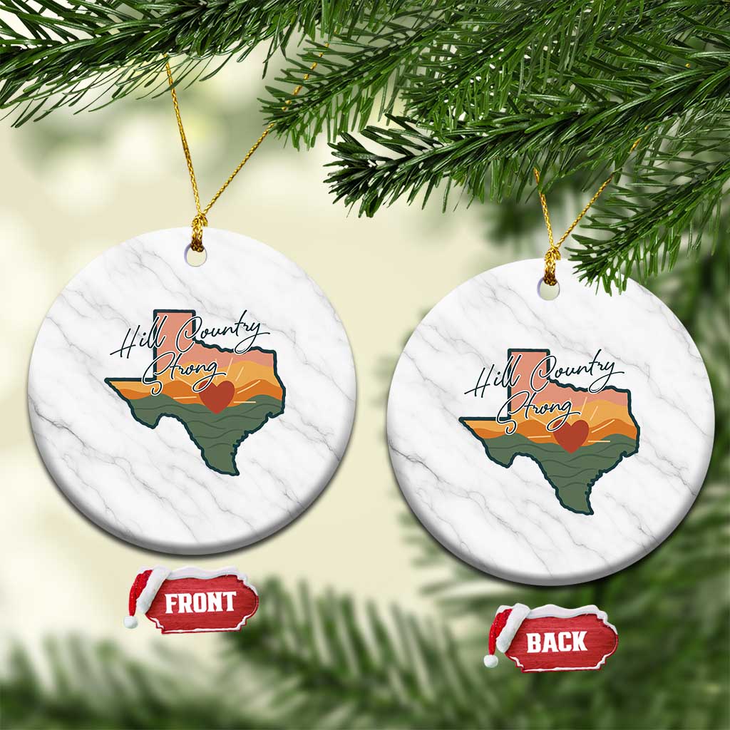 Hill Country Strong Ceramic Ornament Texas Pride for Resilient Texans Retro - Wonder Print Shop
