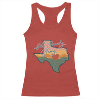 Hill Country Strong Racerback Tank Top Texas Pride for Resilient Texans Retro - Wonder Print Shop