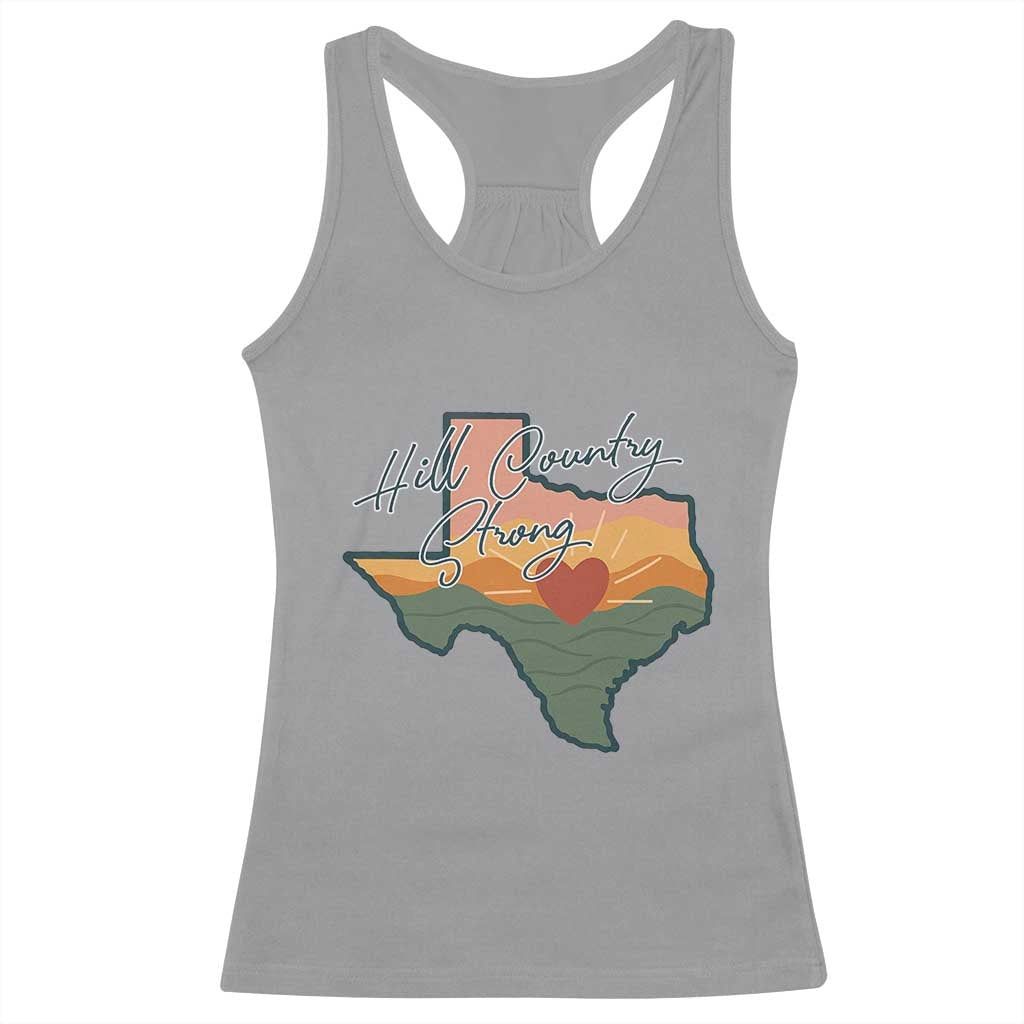 Hill Country Strong Racerback Tank Top Texas Pride for Resilient Texans Retro - Wonder Print Shop