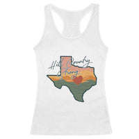 Hill Country Strong Racerback Tank Top Texas Pride for Resilient Texans Retro - Wonder Print Shop