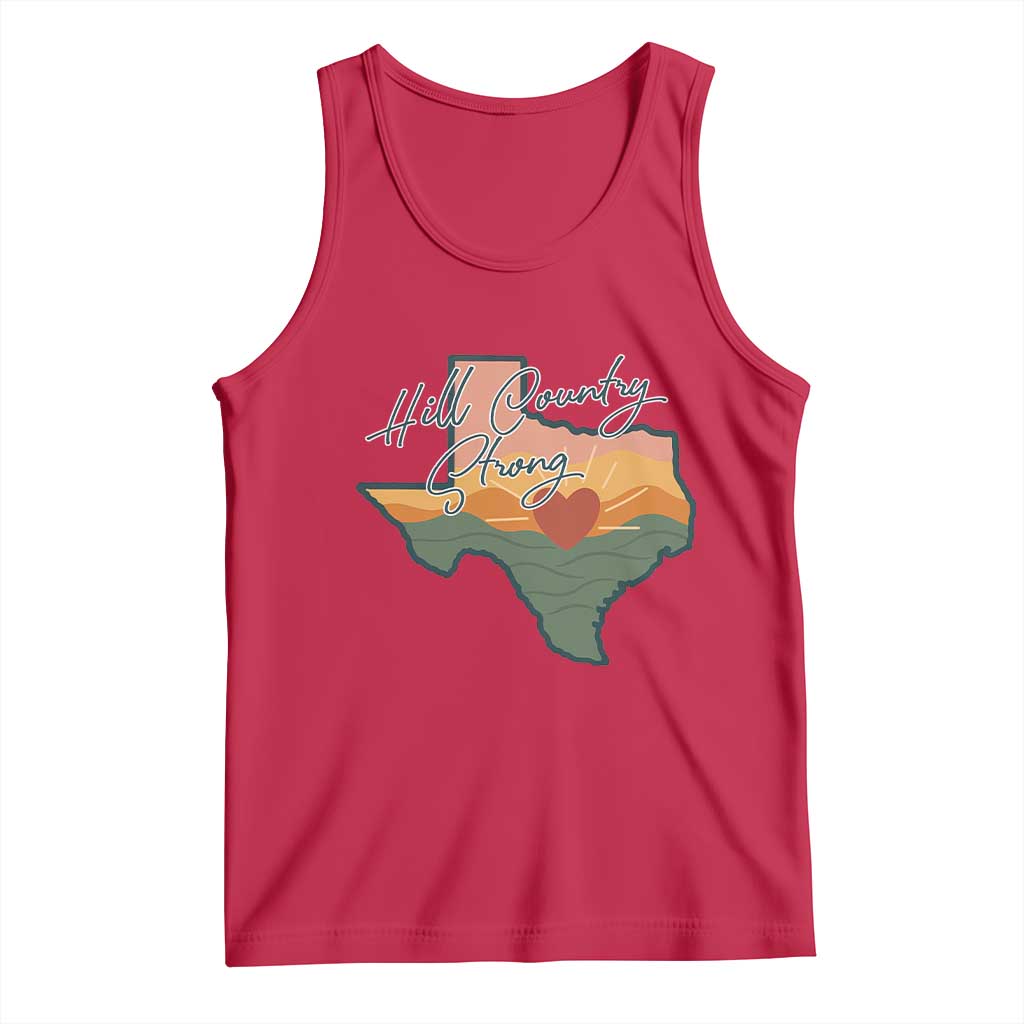 Hill Country Strong Tank Top Texas Pride for Resilient Texans Retro - Wonder Print Shop