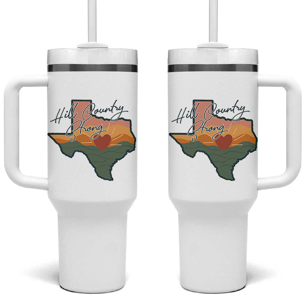 Hill Country Strong Tumbler With Handle Texas Pride for Resilient Texans Retro - Wonder Print Shop