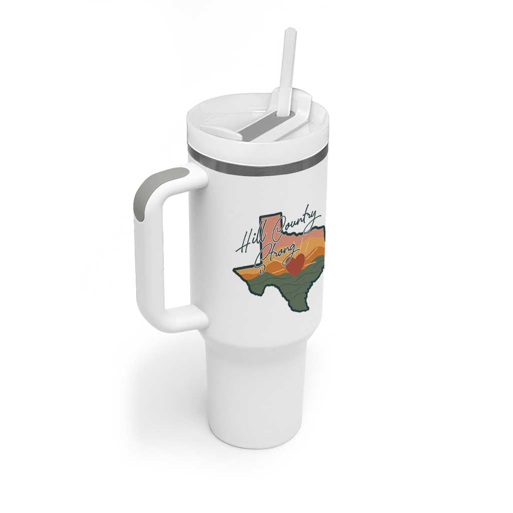 Hill Country Strong Tumbler With Handle Texas Pride for Resilient Texans Retro - Wonder Print Shop
