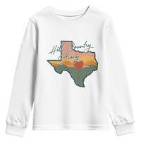 Hill Country Strong Youth Sweatshirt Texas Pride for Resilient Texans Retro - Wonder Print Shop