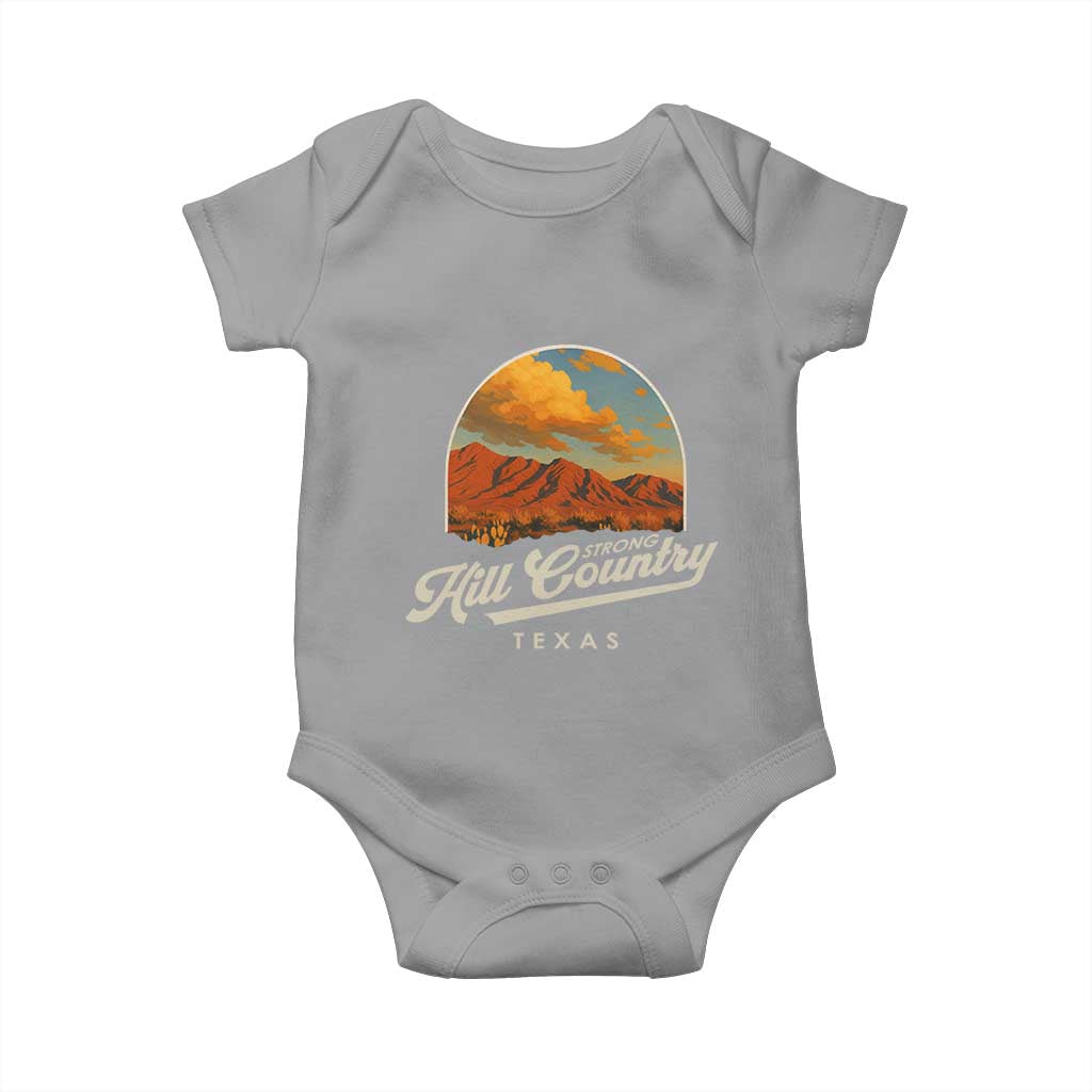 Hill Country Strong Baby Onesie Texas Support Retro Enchanted Rock - Wonder Print Shop