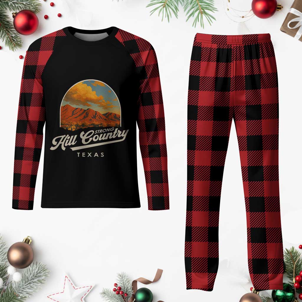 Hill Country Strong Plaid Pajama Set Texas Support Retro Enchanted Rock - Wonder Print Shop