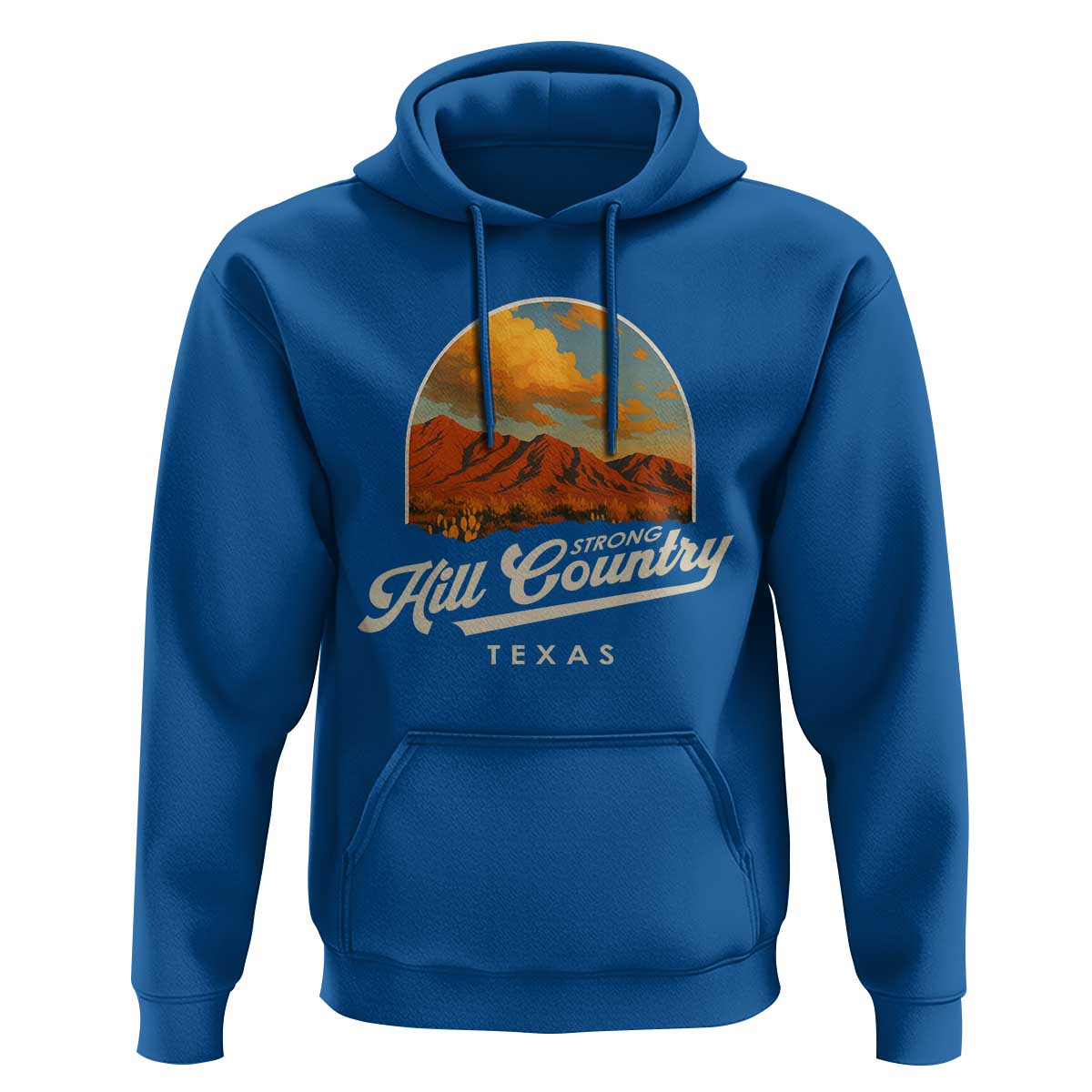 Hill Country Strong Hoodie Texas Support Retro Enchanted Rock - Wonder Print Shop
