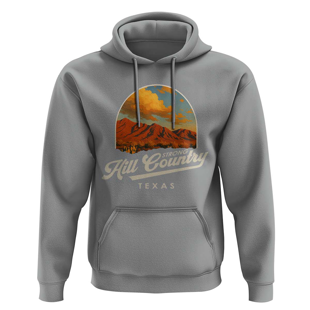 Hill Country Strong Hoodie Texas Support Retro Enchanted Rock - Wonder Print Shop