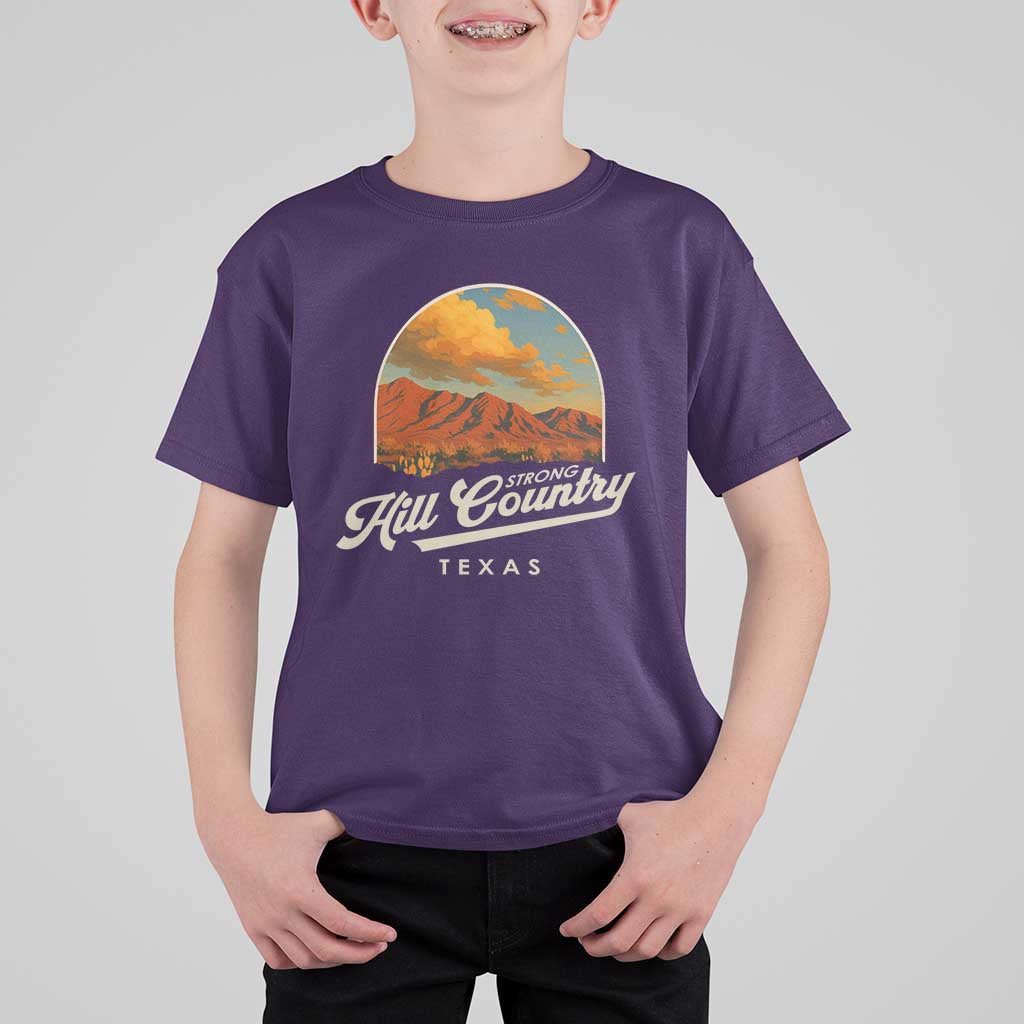 Hill Country Strong T Shirt For Kid Texas Support Retro Enchanted Rock - Wonder Print Shop