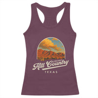 Hill Country Strong Racerback Tank Top Texas Support Retro Enchanted Rock - Wonder Print Shop