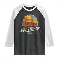 Hill Country Strong Raglan Shirt Texas Support Retro Enchanted Rock - Wonder Print Shop