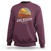 Hill Country Strong Sweatshirt Texas Support Retro Enchanted Rock - Wonder Print Shop