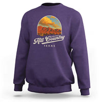 Hill Country Strong Sweatshirt Texas Support Retro Enchanted Rock - Wonder Print Shop