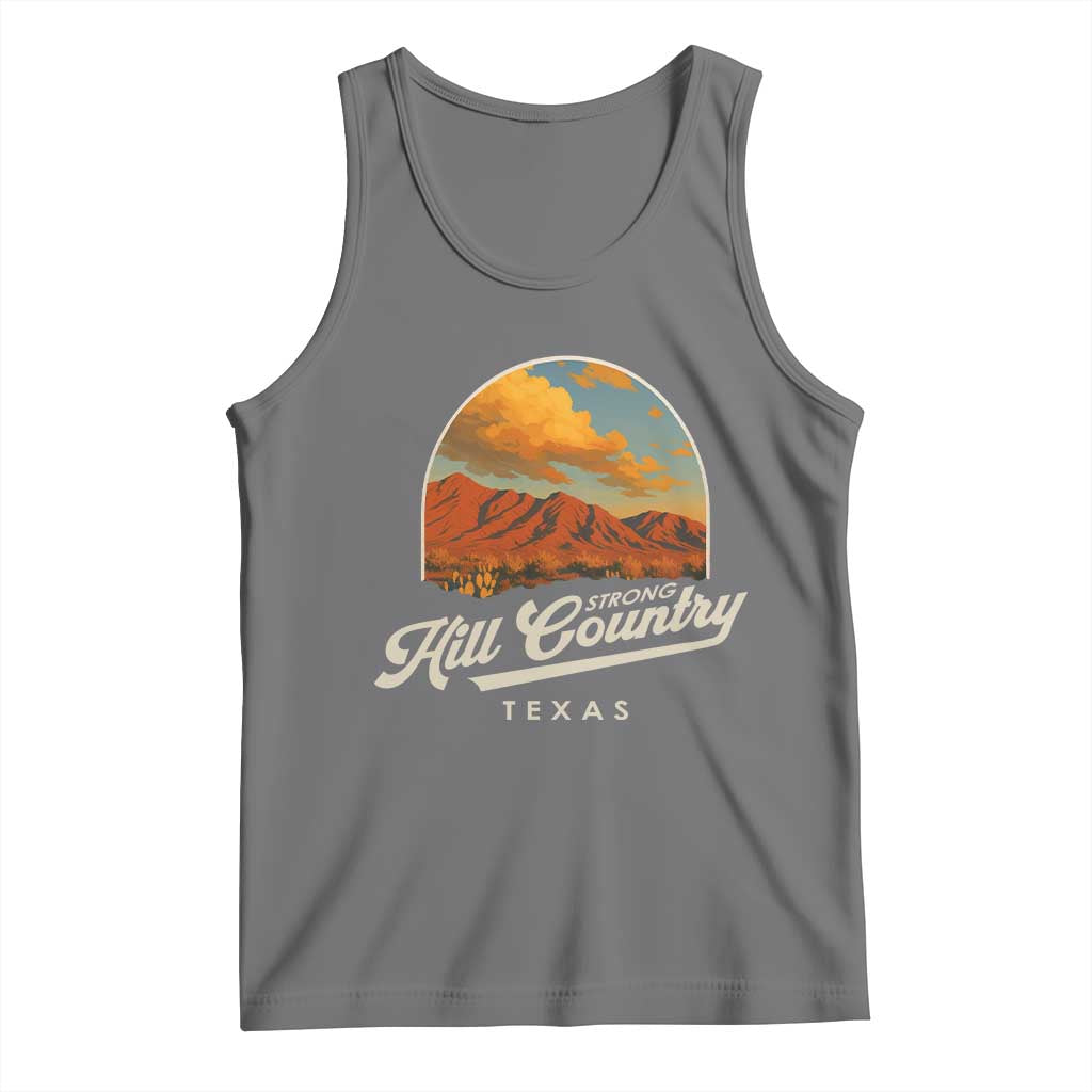 Hill Country Strong Tank Top Texas Support Retro Enchanted Rock - Wonder Print Shop