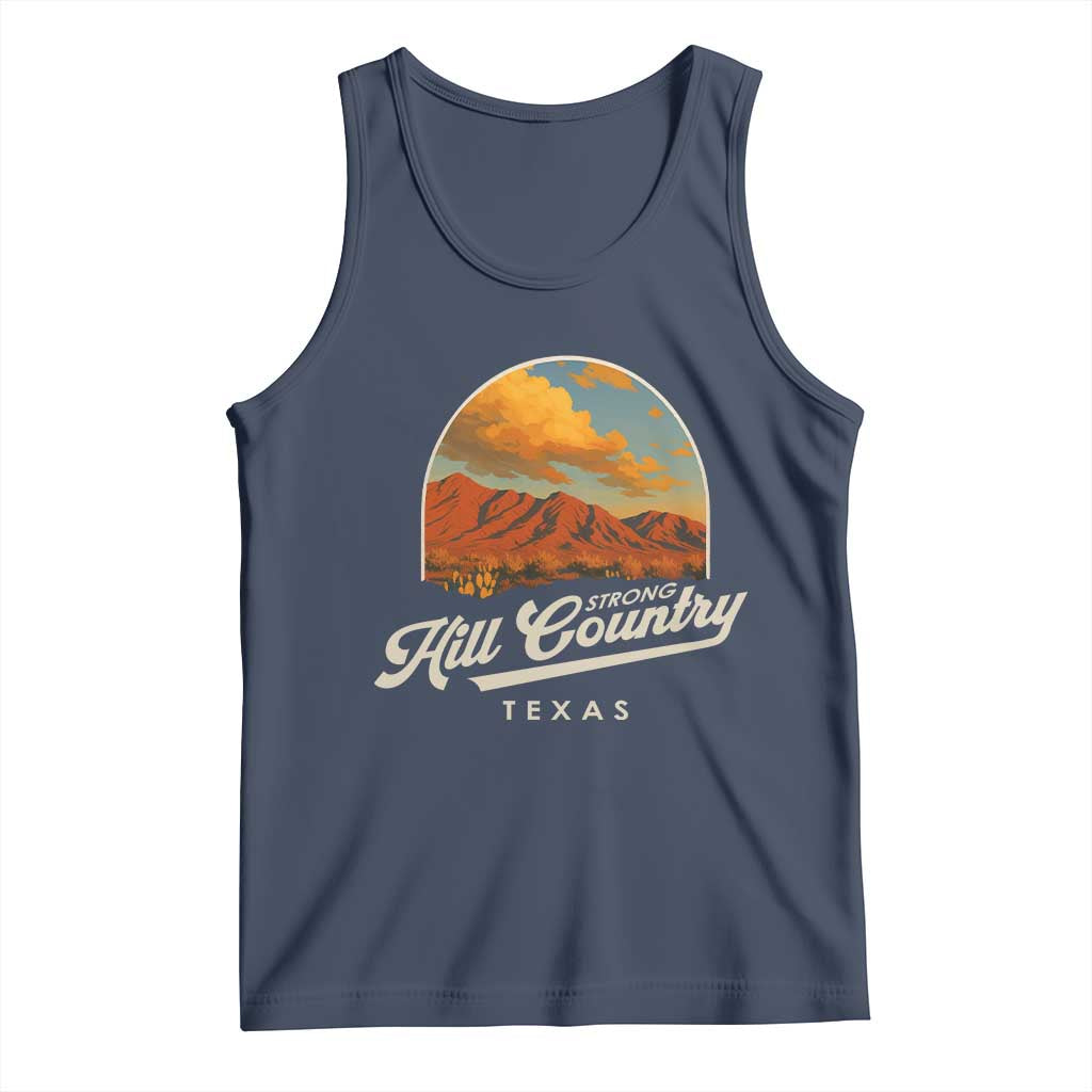 Hill Country Strong Tank Top Texas Support Retro Enchanted Rock - Wonder Print Shop