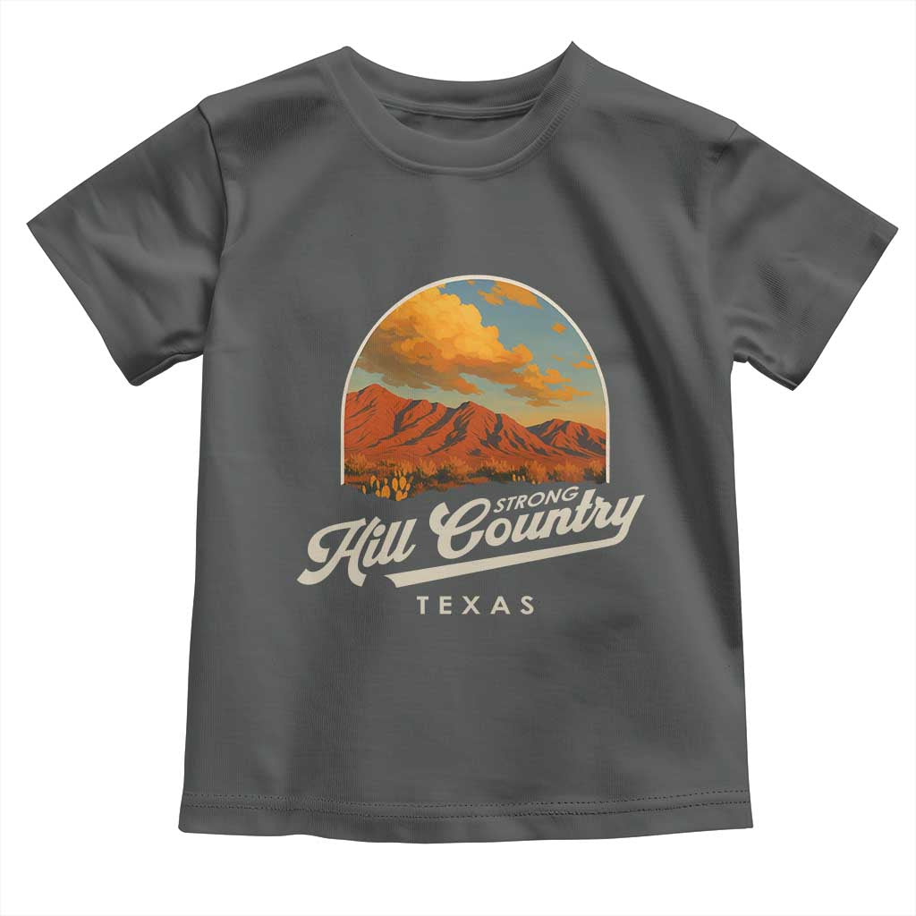 Hill Country Strong Toddler T Shirt Texas Support Retro Enchanted Rock - Wonder Print Shop