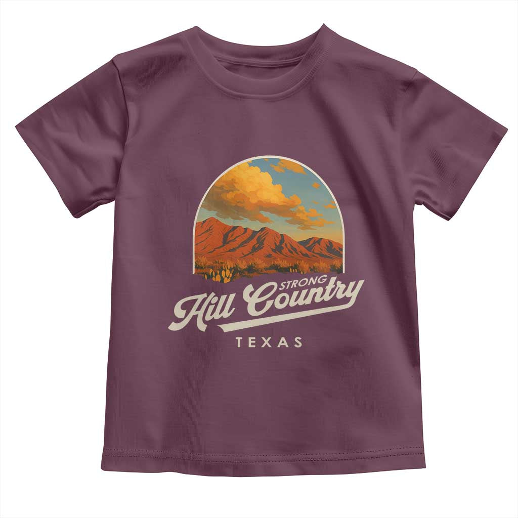 Hill Country Strong Toddler T Shirt Texas Support Retro Enchanted Rock - Wonder Print Shop