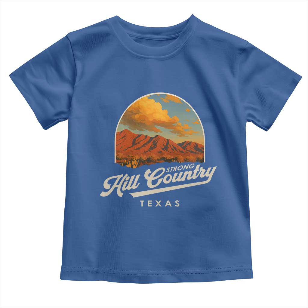 Hill Country Strong Toddler T Shirt Texas Support Retro Enchanted Rock - Wonder Print Shop
