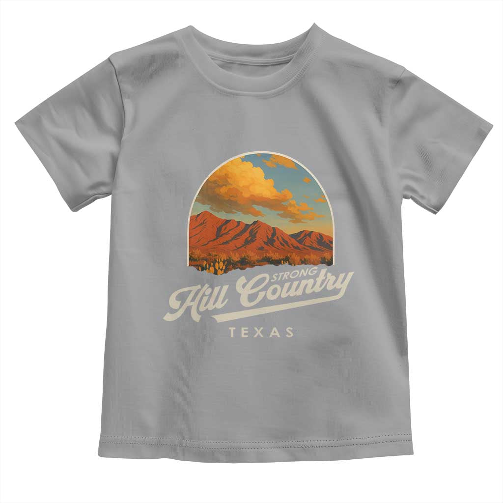 Hill Country Strong Toddler T Shirt Texas Support Retro Enchanted Rock - Wonder Print Shop