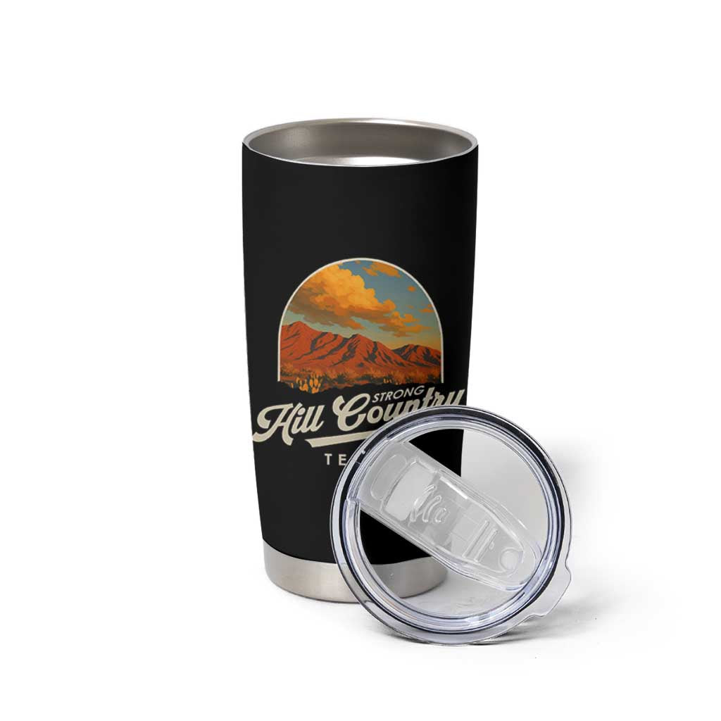 Hill Country Strong Tumbler Cup Texas Support Retro Enchanted Rock - Wonder Print Shop