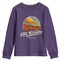 Hill Country Strong Youth Sweatshirt Texas Support Retro Enchanted Rock - Wonder Print Shop