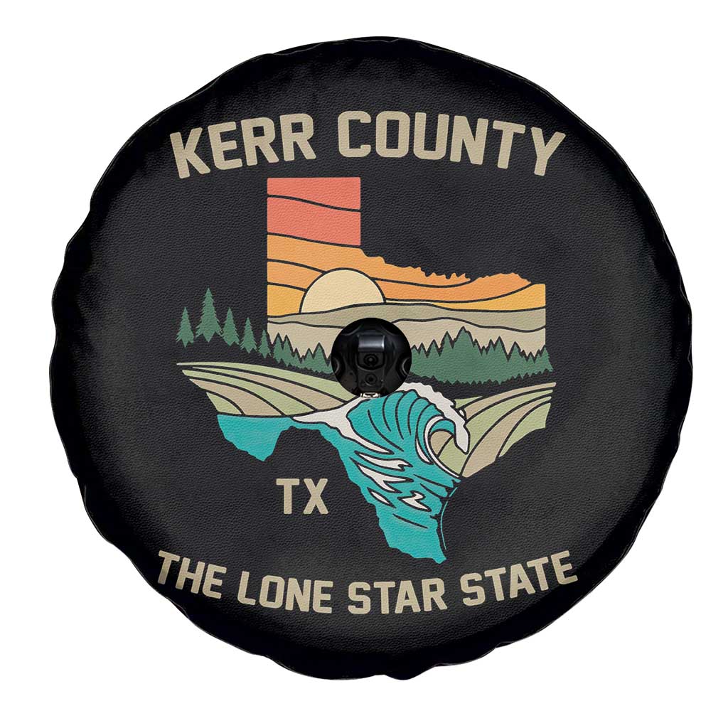 Kerr County Texas Spare Tire Cover Retro Hill Country Nature Scene Outdoors - Wonder Print Shop