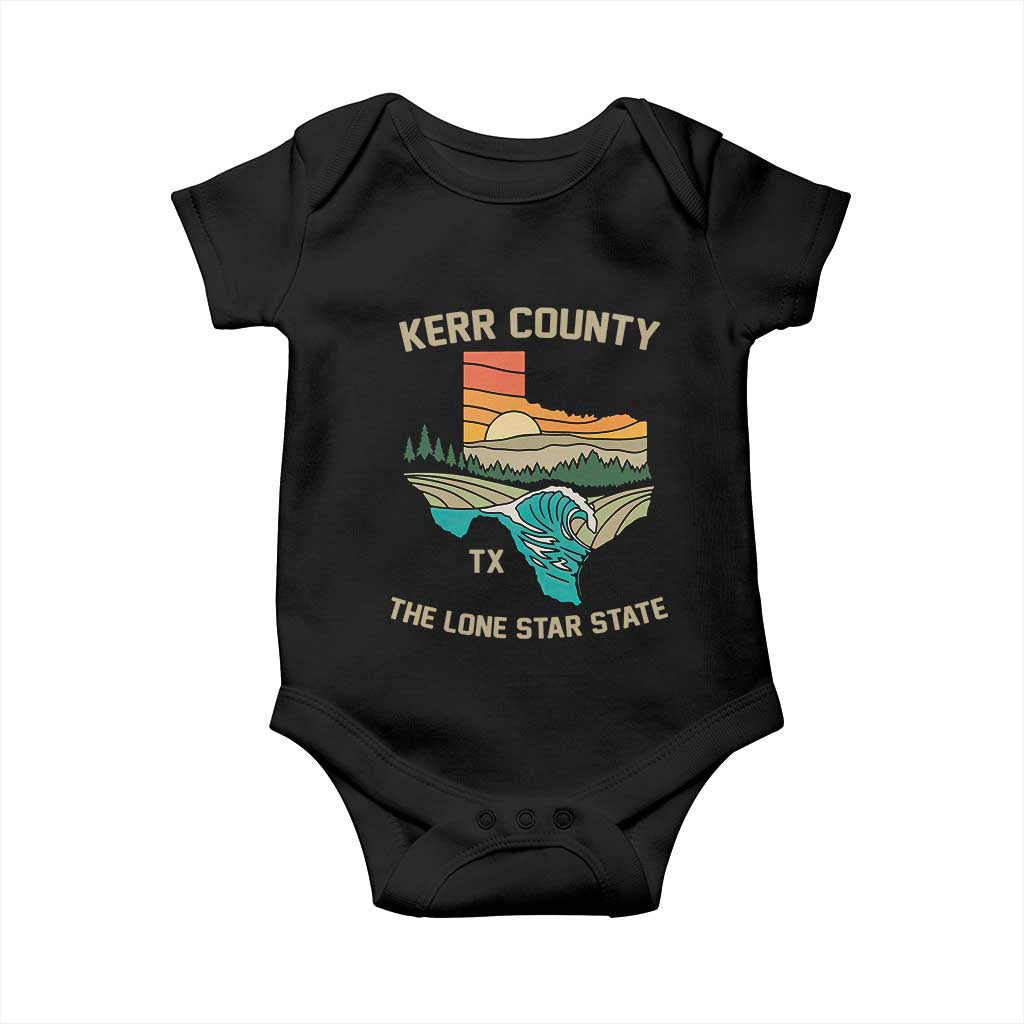 Kerr County Texas Baby Onesie Retro Hill Country Nature Scene Outdoors - Wonder Print Shop