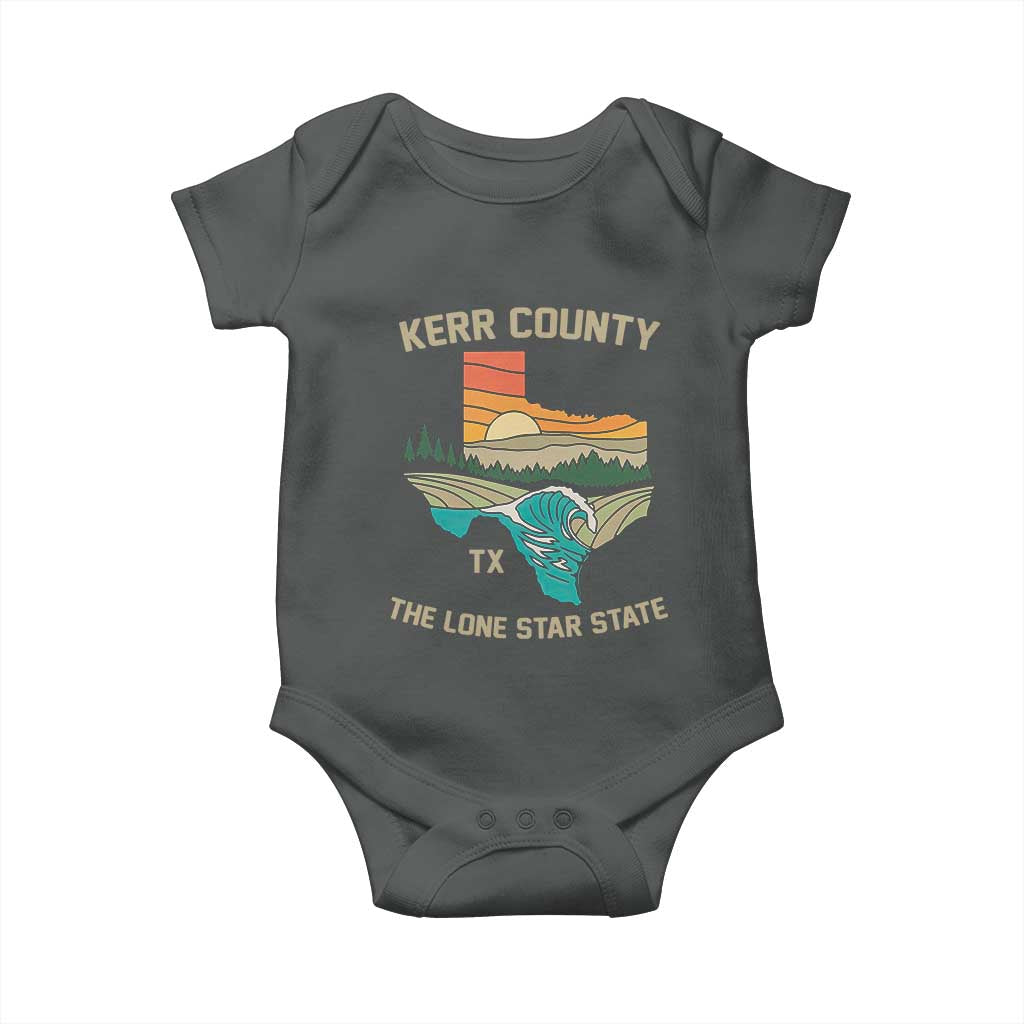 Kerr County Texas Baby Onesie Retro Hill Country Nature Scene Outdoors - Wonder Print Shop
