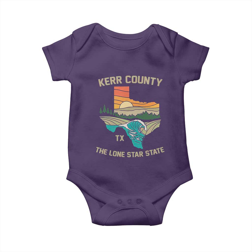 Kerr County Texas Baby Onesie Retro Hill Country Nature Scene Outdoors - Wonder Print Shop