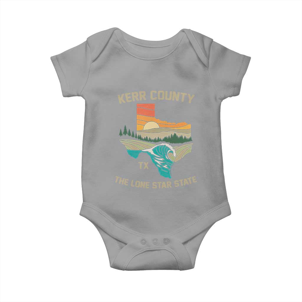 Kerr County Texas Baby Onesie Retro Hill Country Nature Scene Outdoors - Wonder Print Shop
