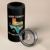 Kerr County Texas 4 in 1 Can Cooler Tumbler Retro Hill Country Nature Scene Outdoors - Wonder Print Shop