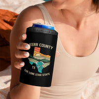 Kerr County Texas 4 in 1 Can Cooler Tumbler Retro Hill Country Nature Scene Outdoors - Wonder Print Shop