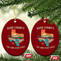 Kerr County Texas Ceramic Ornament Retro Hill Country Nature Scene Outdoors - Wonder Print Shop