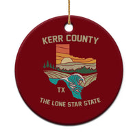 Kerr County Texas Ceramic Ornament Retro Hill Country Nature Scene Outdoors - Wonder Print Shop