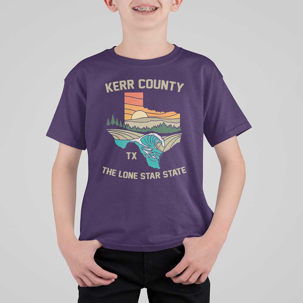 Kerr County Texas T Shirt For Kid Retro Hill Country Nature Scene Outdoors - Wonder Print Shop
