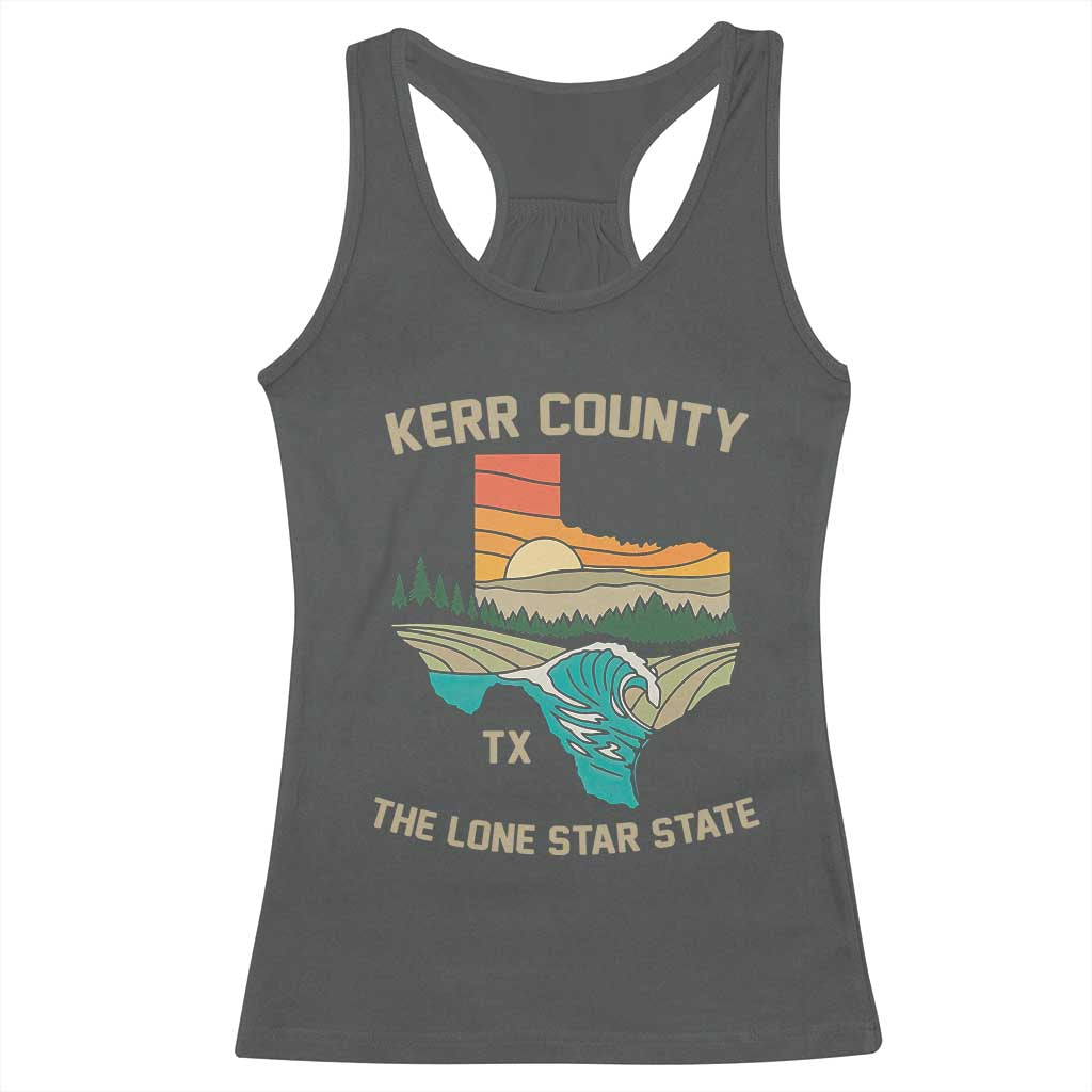 Kerr County Texas Racerback Tank Top Retro Hill Country Nature Scene Outdoors - Wonder Print Shop